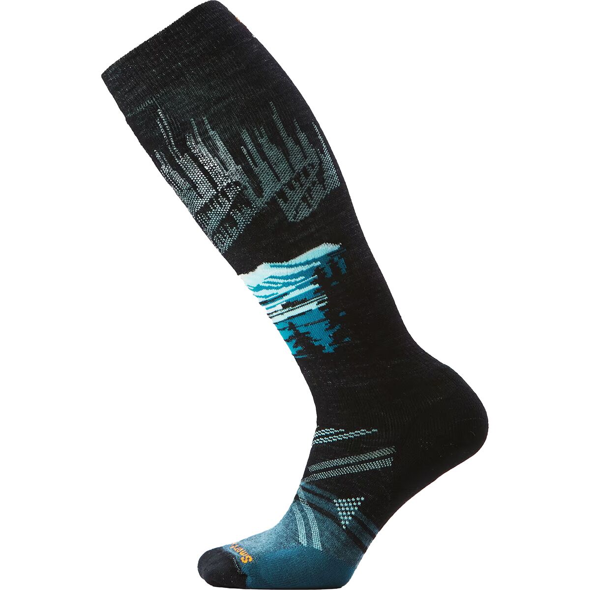 Image of Smartwool Ski Full Cushion Alpine Auroras OTC Sock - Women's Black, S
