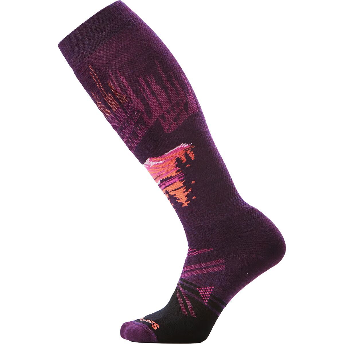 Image of Smartwool Ski Full Cushion Alpine Auroras OTC Sock - Women's Purple Iris, L