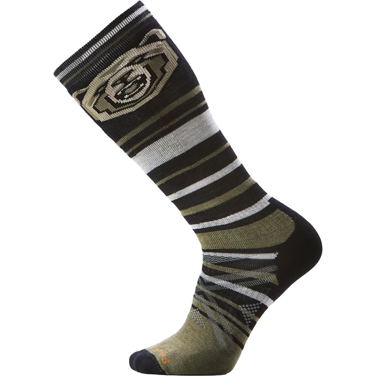 Image of Smartwool Ski Full Cushion Growling Grizzly OTC Sock - Men's Black, XL