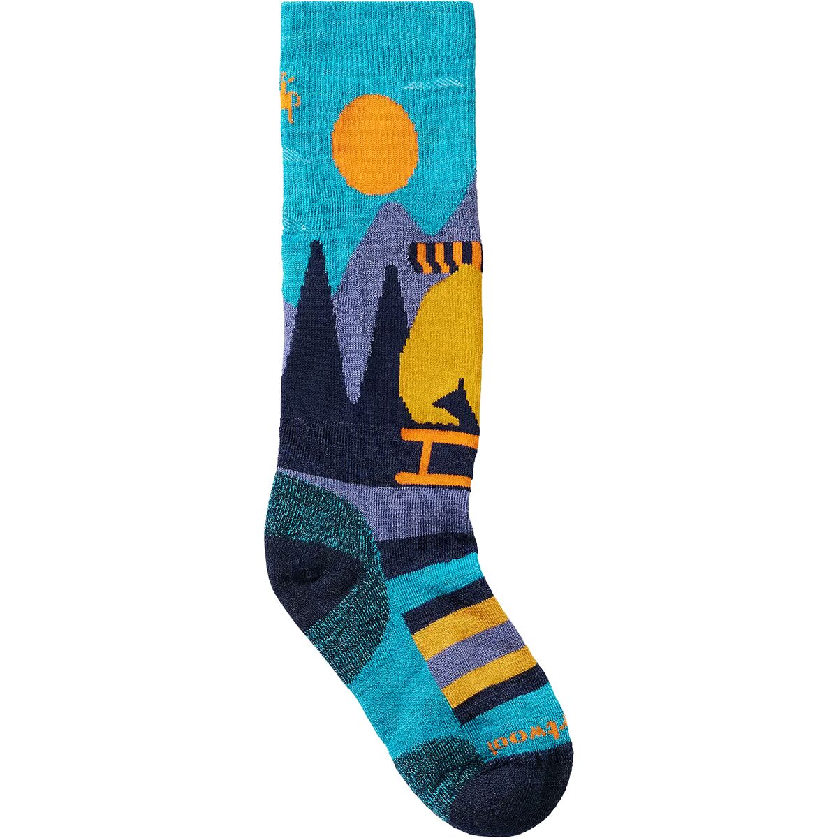 Image of Smartwool Ski Light Cushion Sleigh Bear OTC Sock - Kids' Capri, S