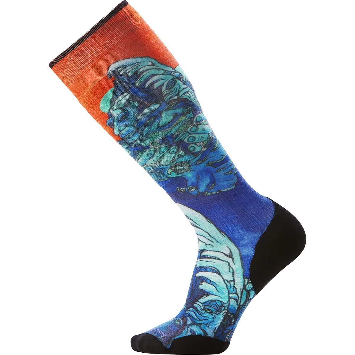 Image of Smartwool Ski Targeted Cushion Winter Haze Print OTC Sock - Men's Deep Navy, L