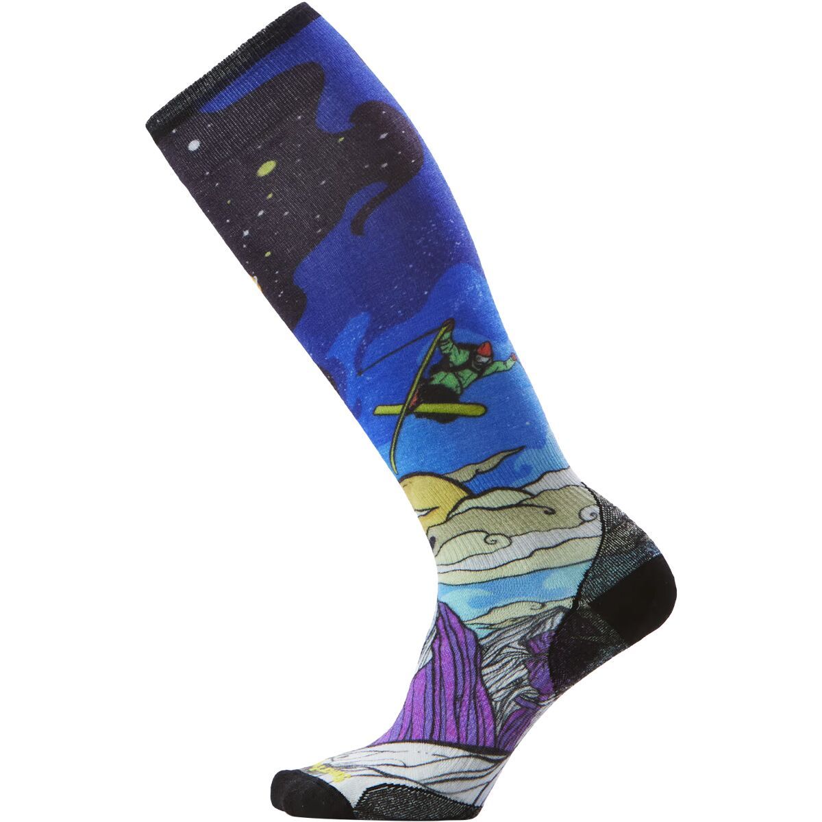 Smartwool Ski Zero Cushion Galactic Ski Print OTC Sock? - Women's Deep Navy, L