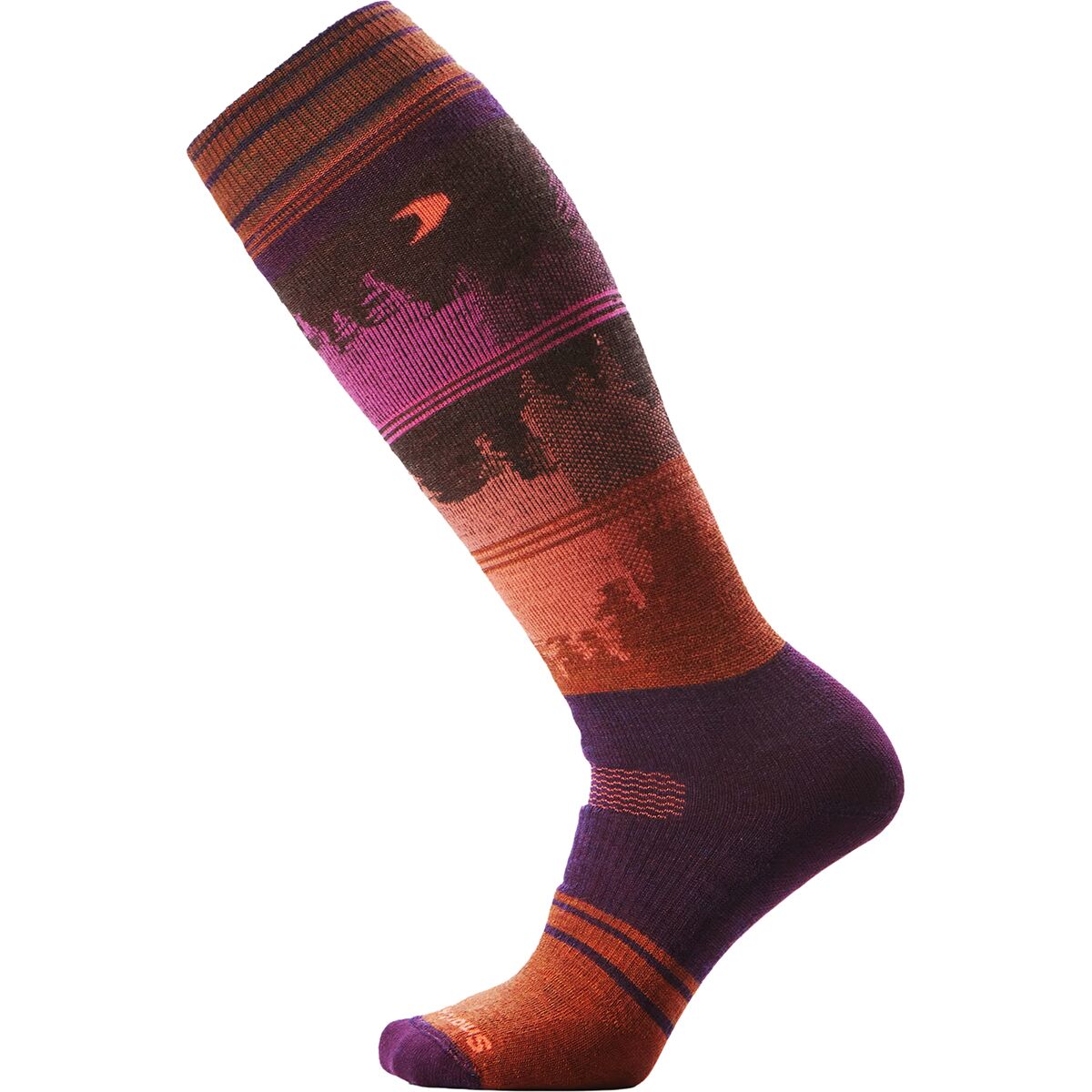 Image of Smartwool Snowboard Full Cushion Twilight Vista OTC Sock - Women's Purple Iris, M