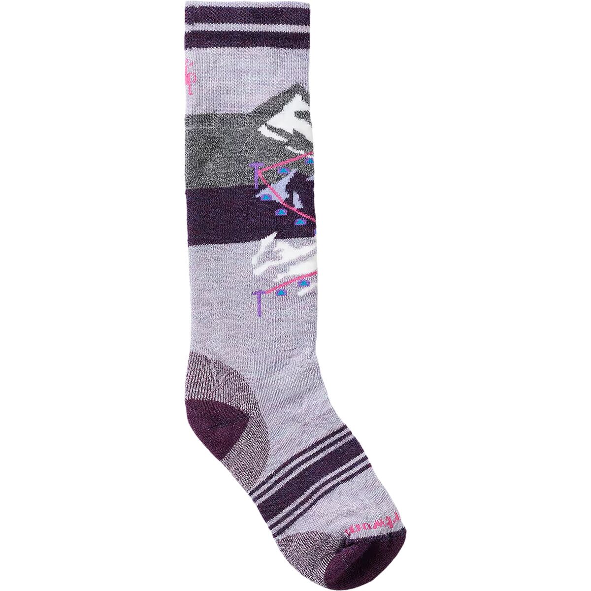 Image of Smartwool Wintersport Full Cushion Gondola OTC Sock - Kids' Purple Eclipse, XS