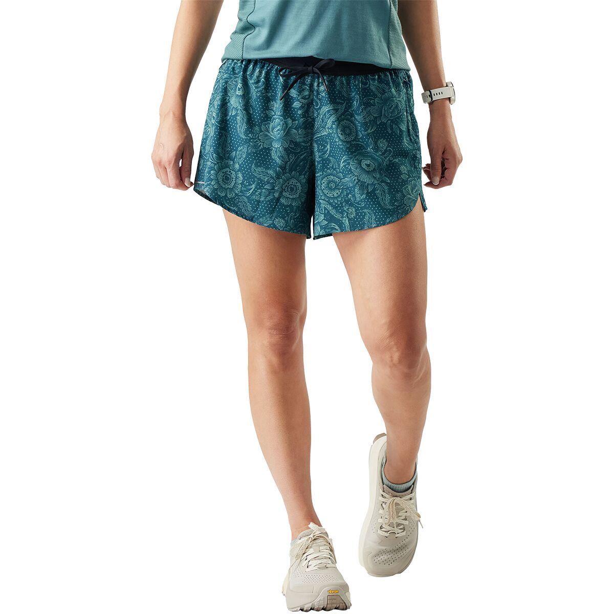Image of Smartwool Active Lined 4in Short - Women's Twilight Rustic Floral, XS