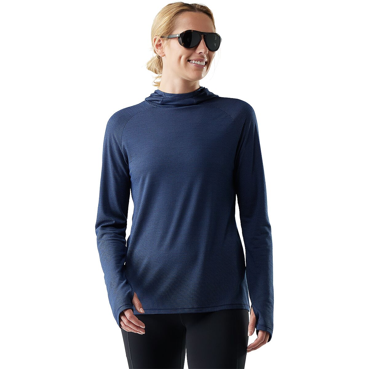 Image of Smartwool Active Mesh Hoodie - Women's Nightfall Blue-Deep Navy, M