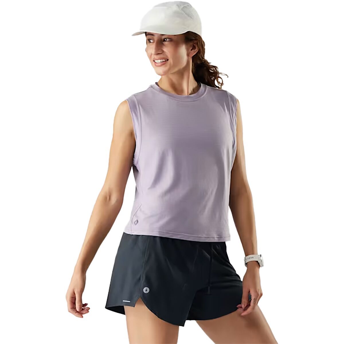 Image of Smartwool Active Ultralite Crop Tank Top - Women's Purple Storm, M