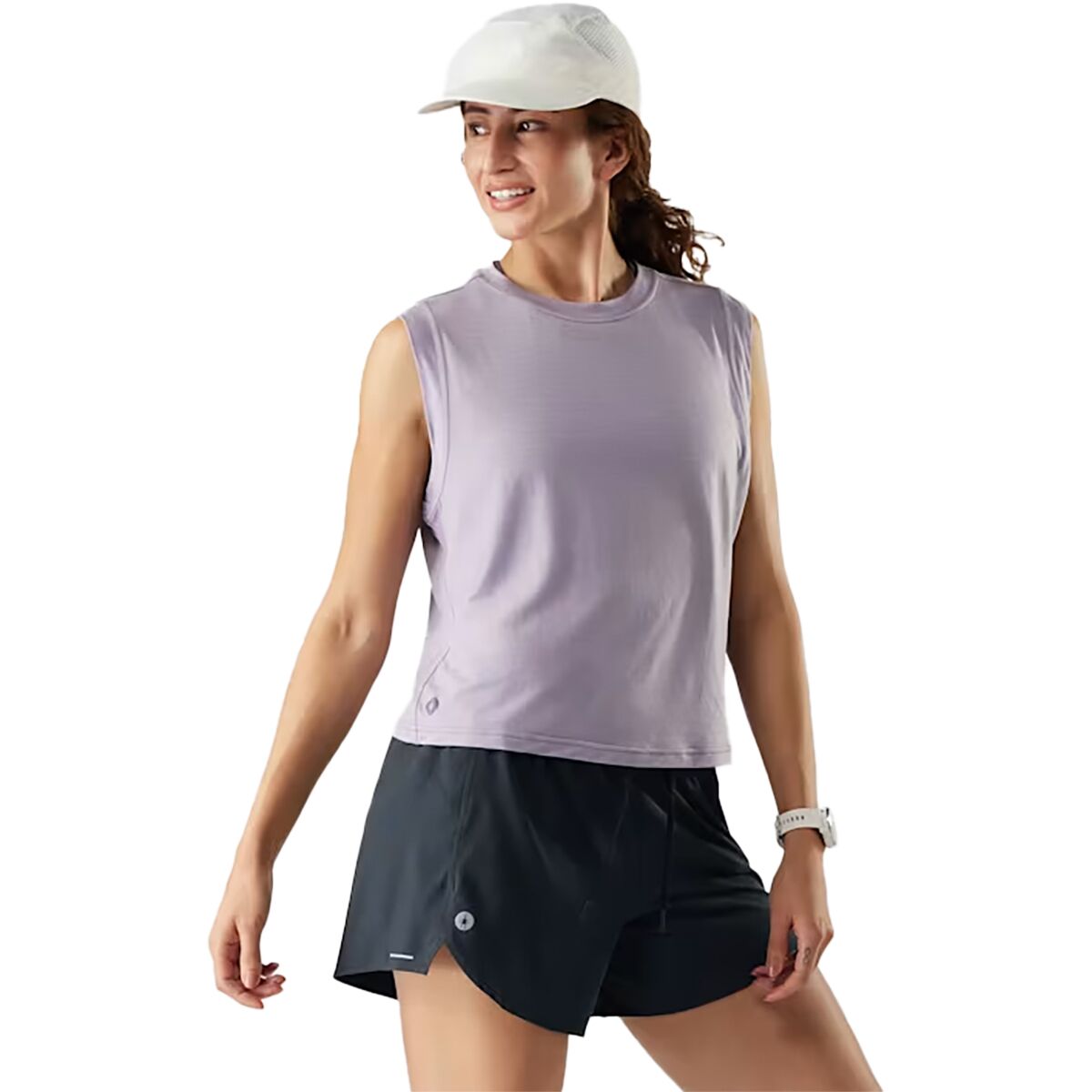 Image of Smartwool Active Ultralite Crop Tank Top - Women's Purple Storm, L