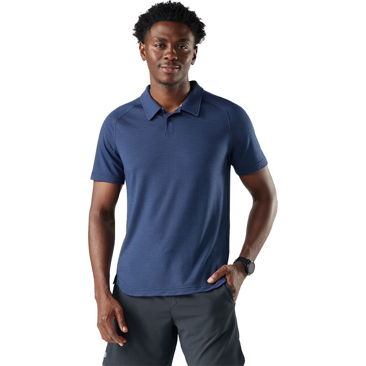 Image of Smartwool Active Mesh Polo - Men's Nightfall Blue-Deep Navy, M