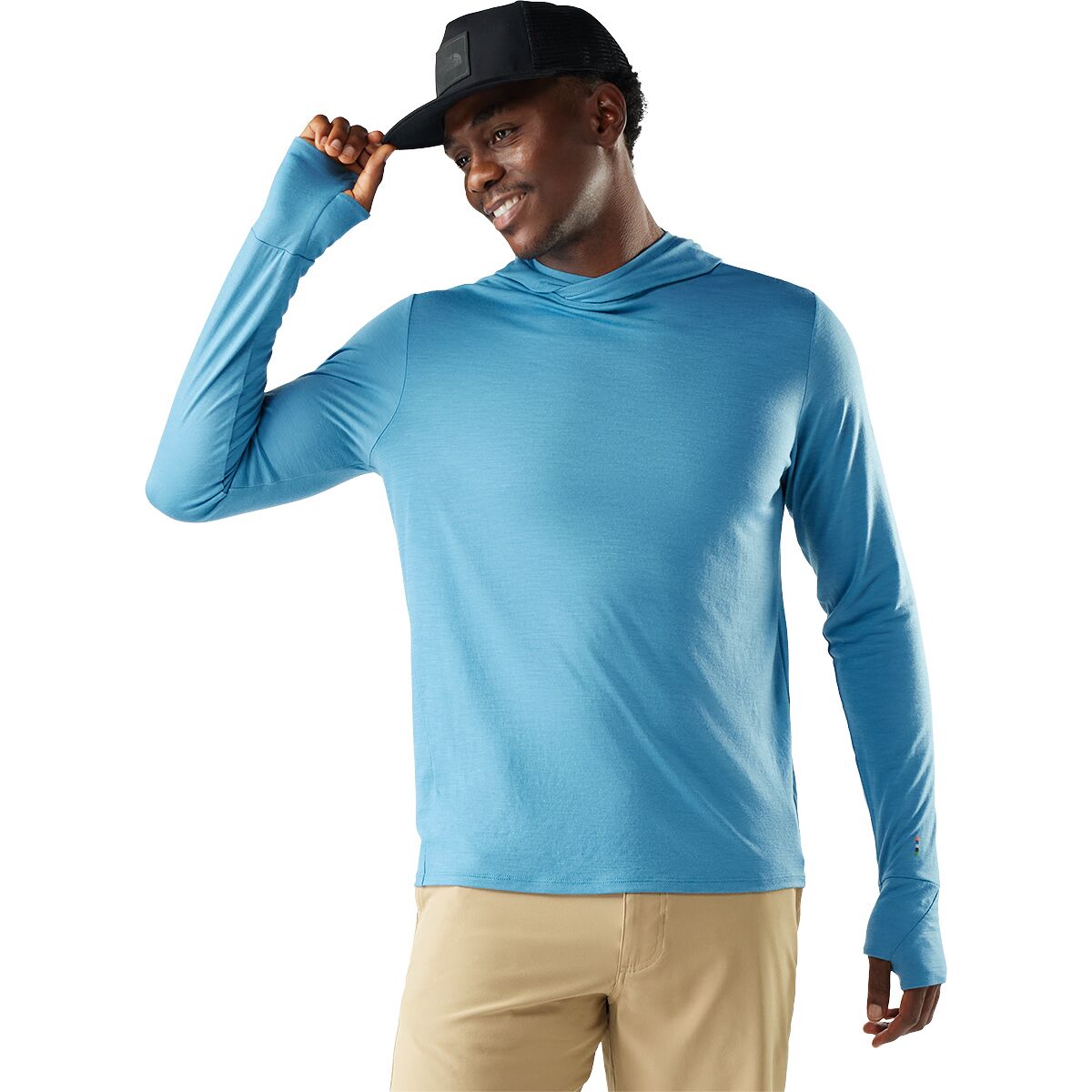 Image of Smartwool Merino Sun Hoodie - Men's Mineral Blue, S