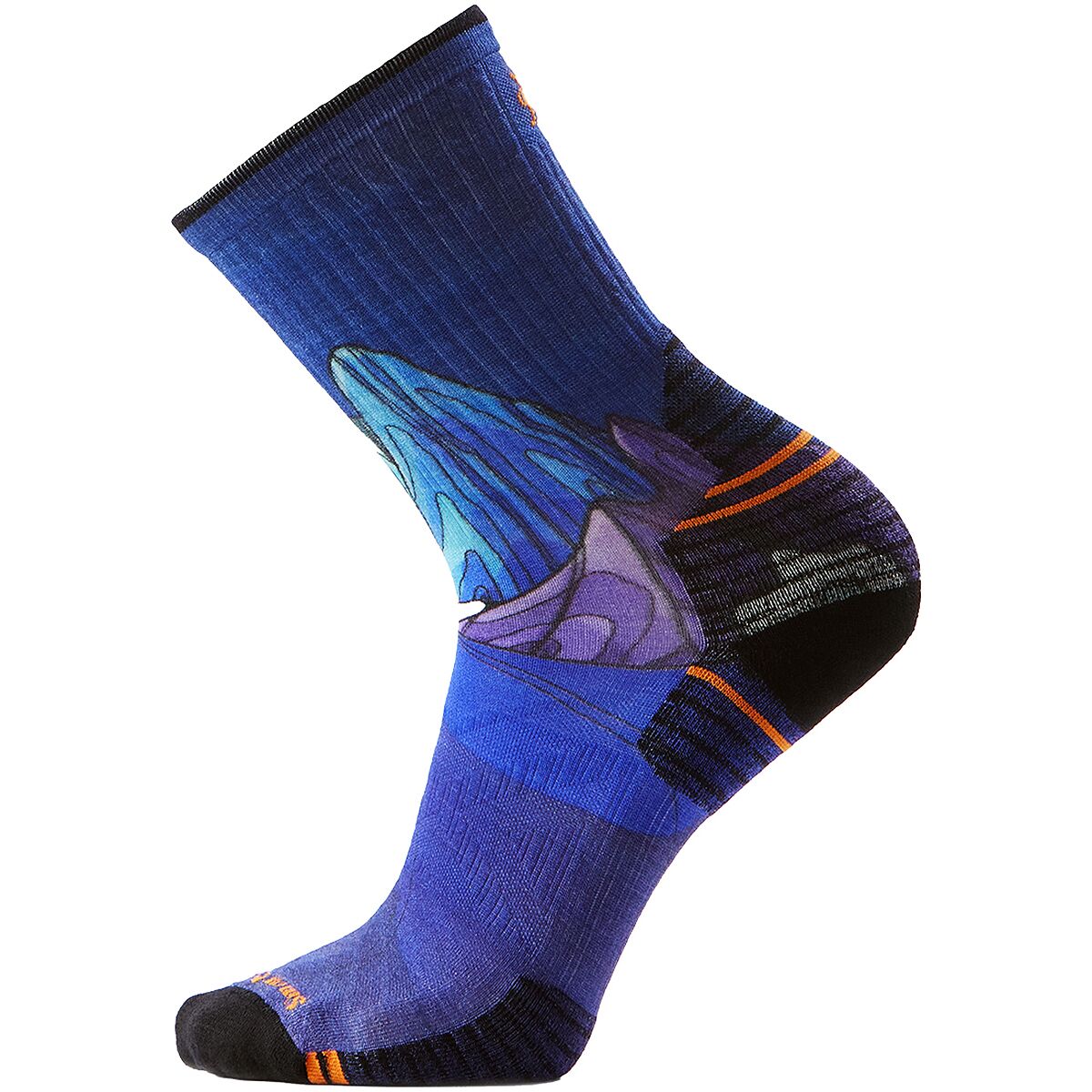 Image of Smartwool Hike Targeted Cushion Mountain Myth Print Crew Sock Deep Navy, XL