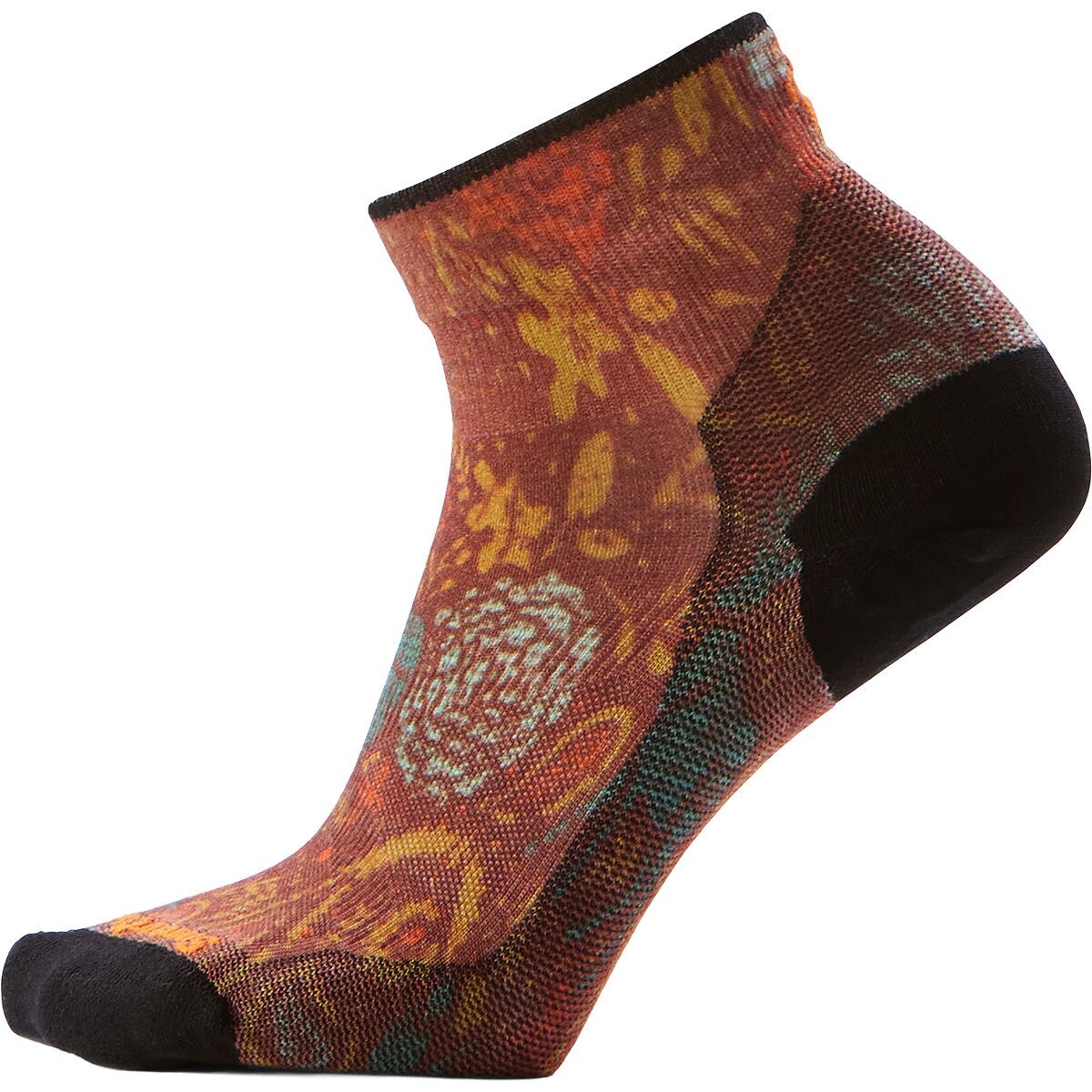 Image of Smartwool Bike Zero Cushion Paisley Print Ankle Sock - Women's Picante, L