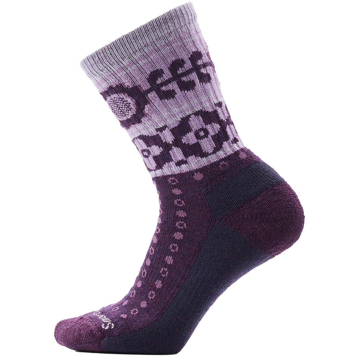 Image of Smartwool Everyday Cozy Retro Sunflower Crew Sock - Women's Purple Iris, M