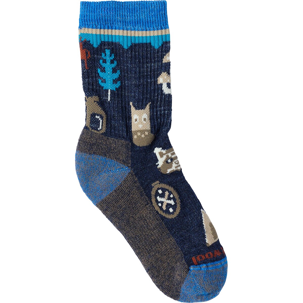 Image of Smartwool Hike Light Cushion Critter Cache Crew Sock - Kids' Deep Navy, L