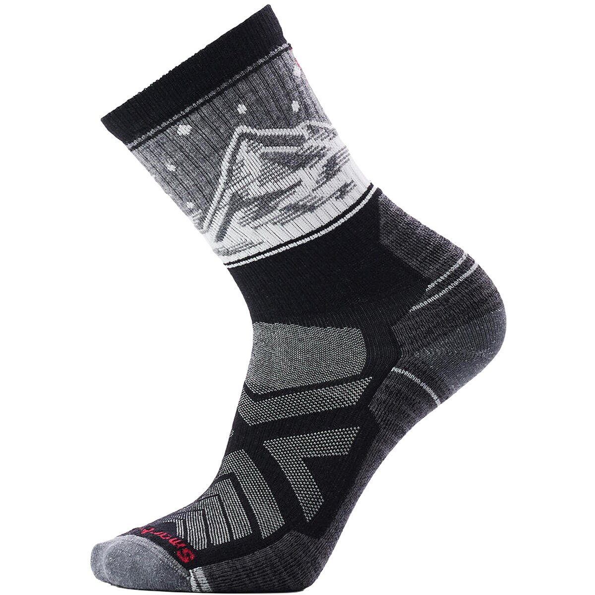 Image of Smartwool Hike Light Cushion Valley View Crew Sock Black, M