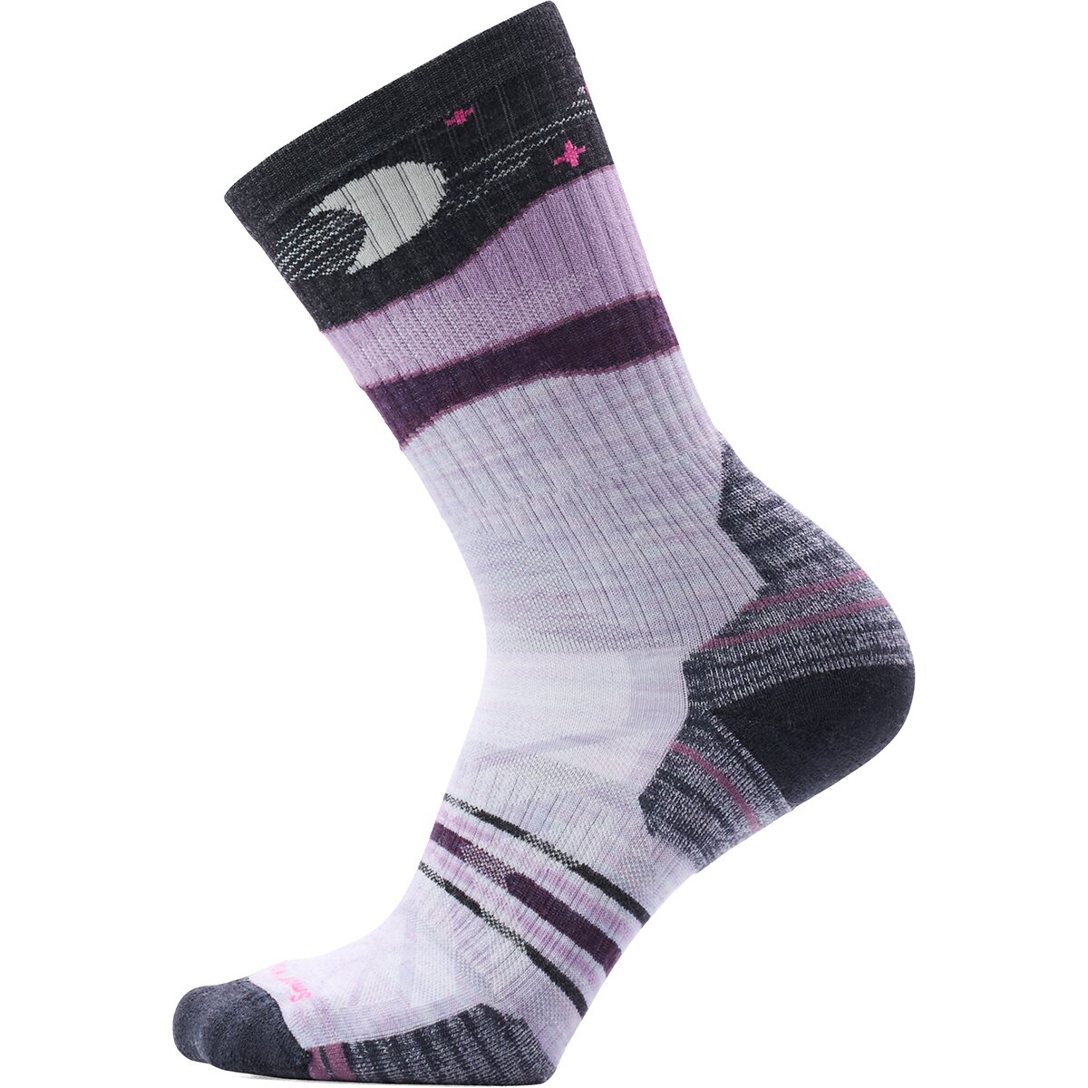 Image of Smartwool Hike Targeted Cushion Lunar Trek Crew Sock - Women's Purple Eclipse, S