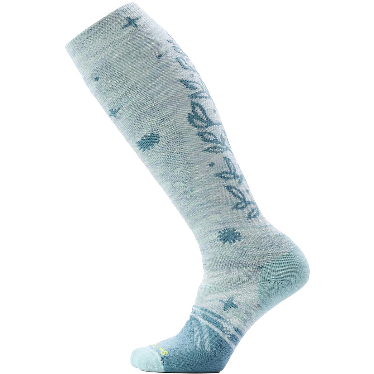 Image of Smartwool Ski Full Cushion Ice Blossom OTC Sock - Women's Frosty Green, M