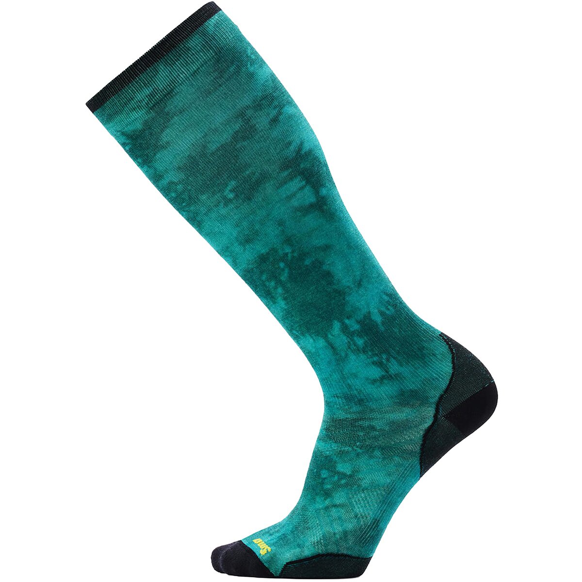 Image of Smartwool Ski Zero Cushion Shale Print OTC Sock Dusty Teal, M