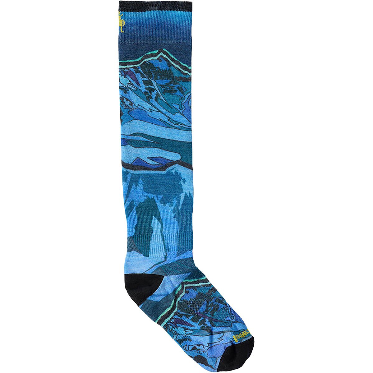Smartwool Smartwool Ski Zero Cushion Storm Peak Print OTC Sock - Kids' Nightfall Blue, L