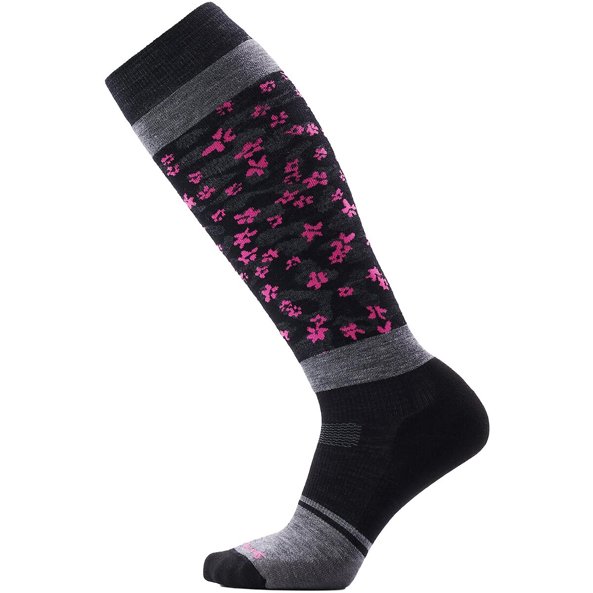 Image of Smartwool Snowboard Targeted Cushion Wild Blossom OTC Sock - Women's Black, M