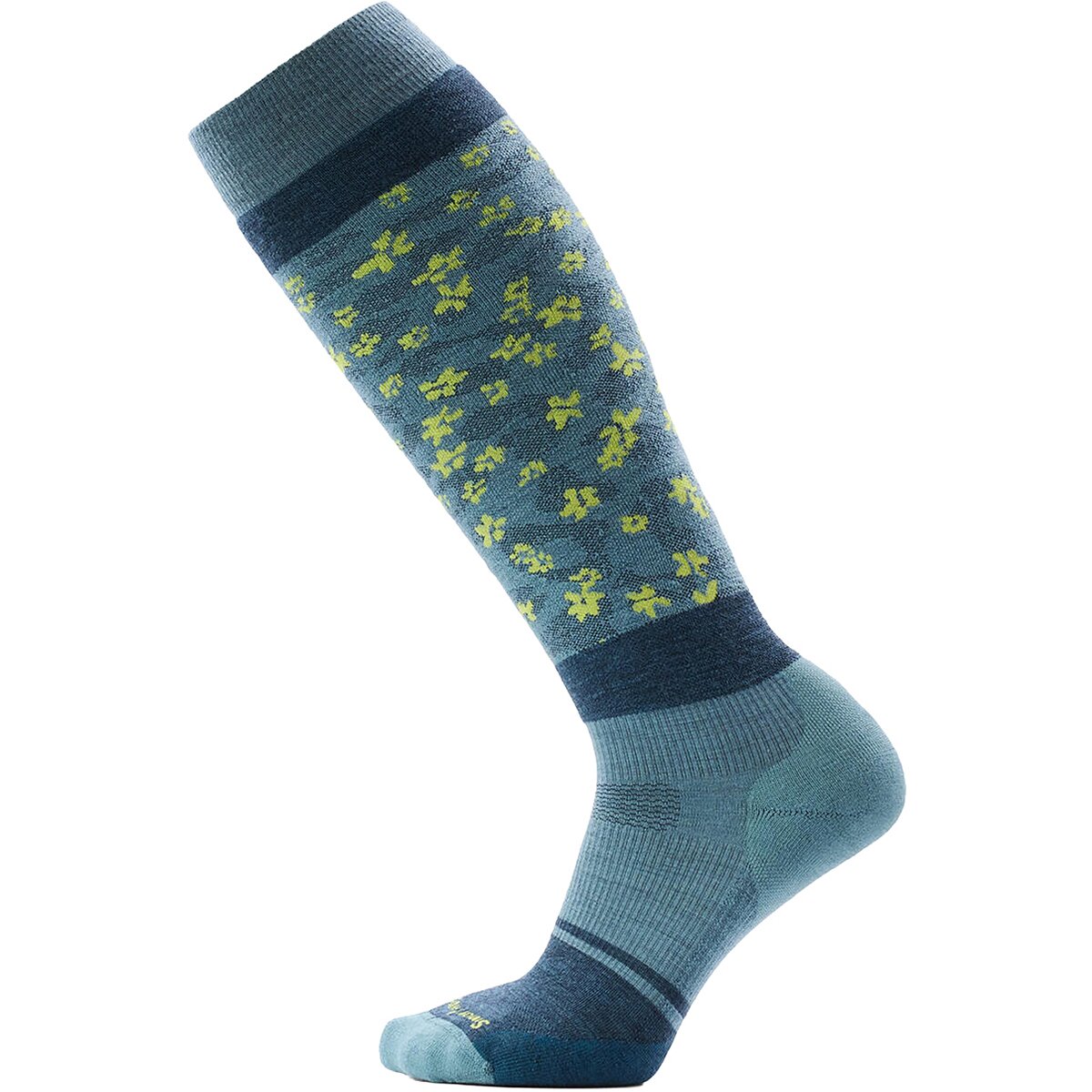 Image of Smartwool Snowboard Targeted Cushion Wild Blossom OTC Sock - Women's Dusty Teal, M