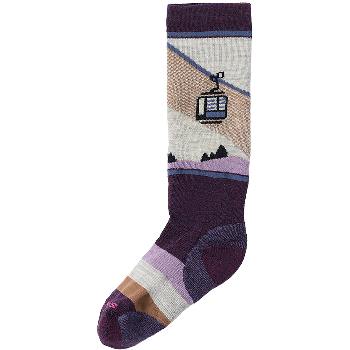 Image of Smartwool Wintersport Full Cushion Gondola Games OTC Sock - Kids' Purple Iris, S