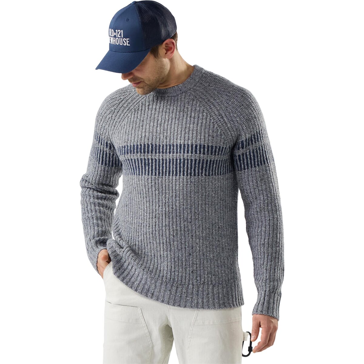 Image of Smartwool Fisherman Crew Sweater - Men's Light Navy, M