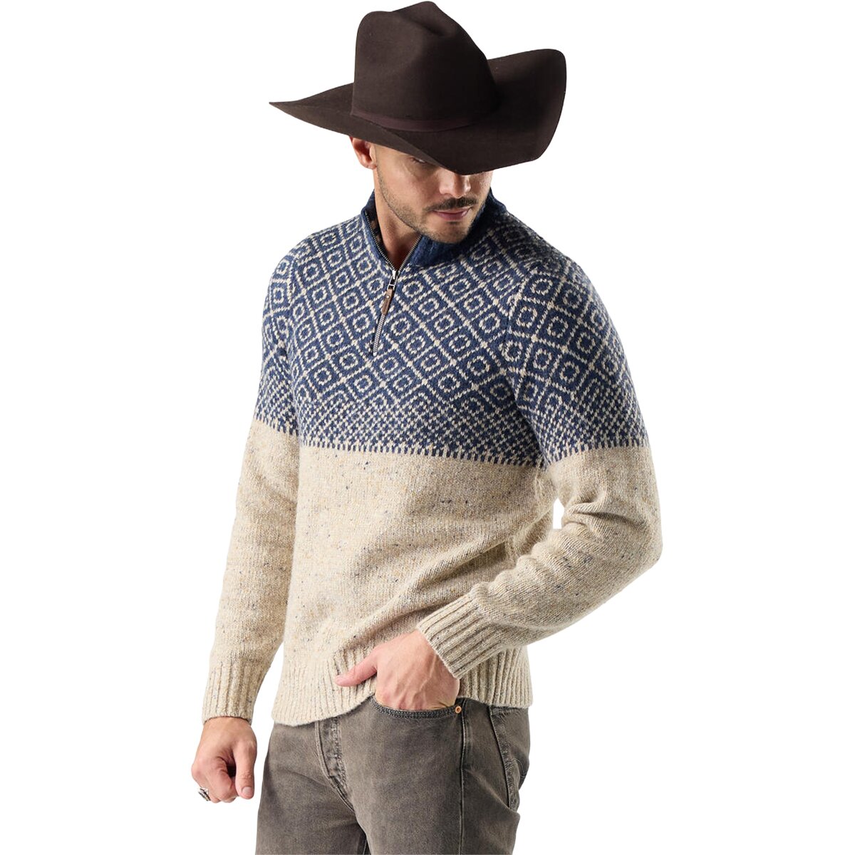Image of Smartwool Summit 1/4-Zip Sweater - Men's Oat Heather, S