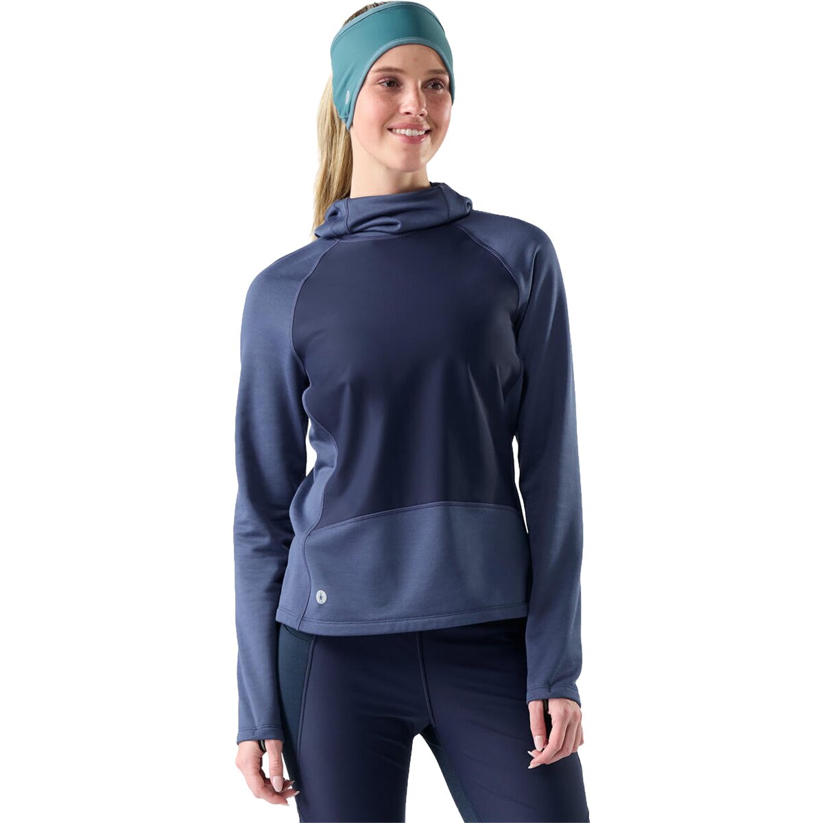 Image of Smartwool Active Fleece Wind Hoodie - Women's Nightfall Blue/Deep Navy, S
