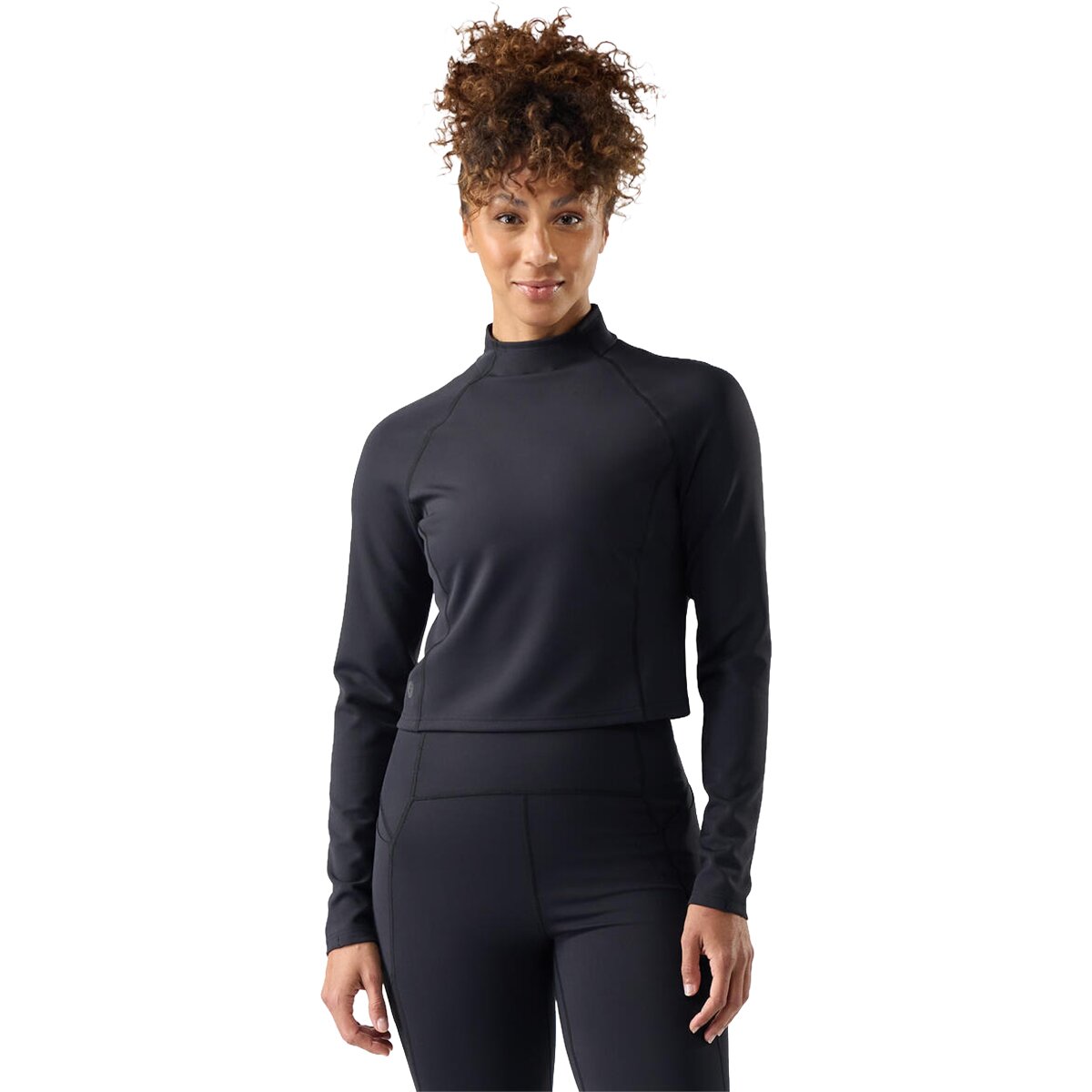 Image of Smartwool Active Merino Movement Mock Neck Top - Women's Black, S
