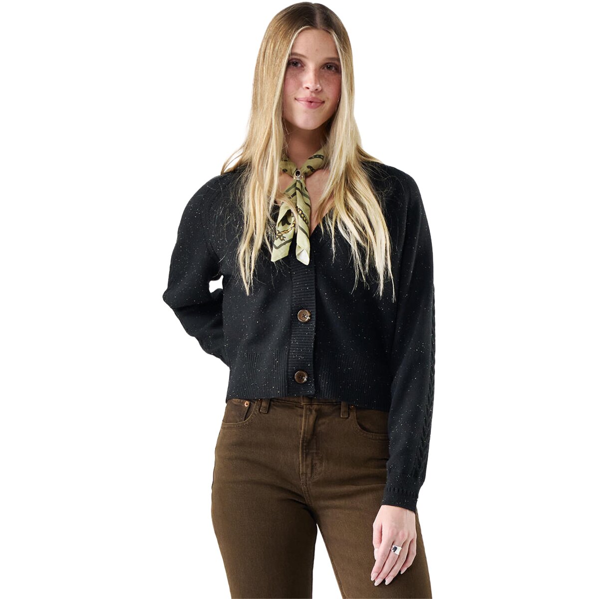 Image of Smartwool Edgewood Cardigan - Women's Black Donegal, L