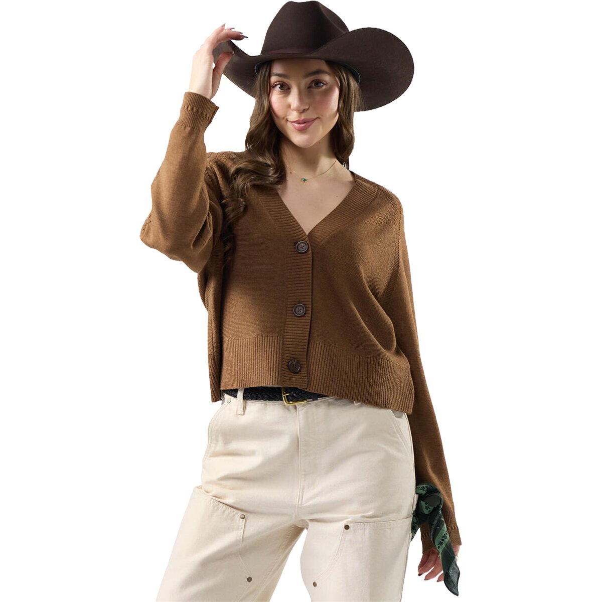 Image of Smartwool Edgewood Cardigan - Women's Mocha Heather, L