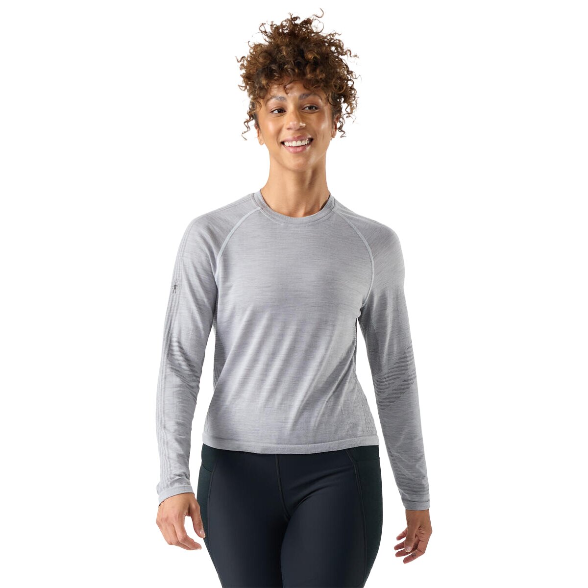 Image of Smartwool Intraknit Seamless Long-Sleeve Top - Women's Light Gray, L