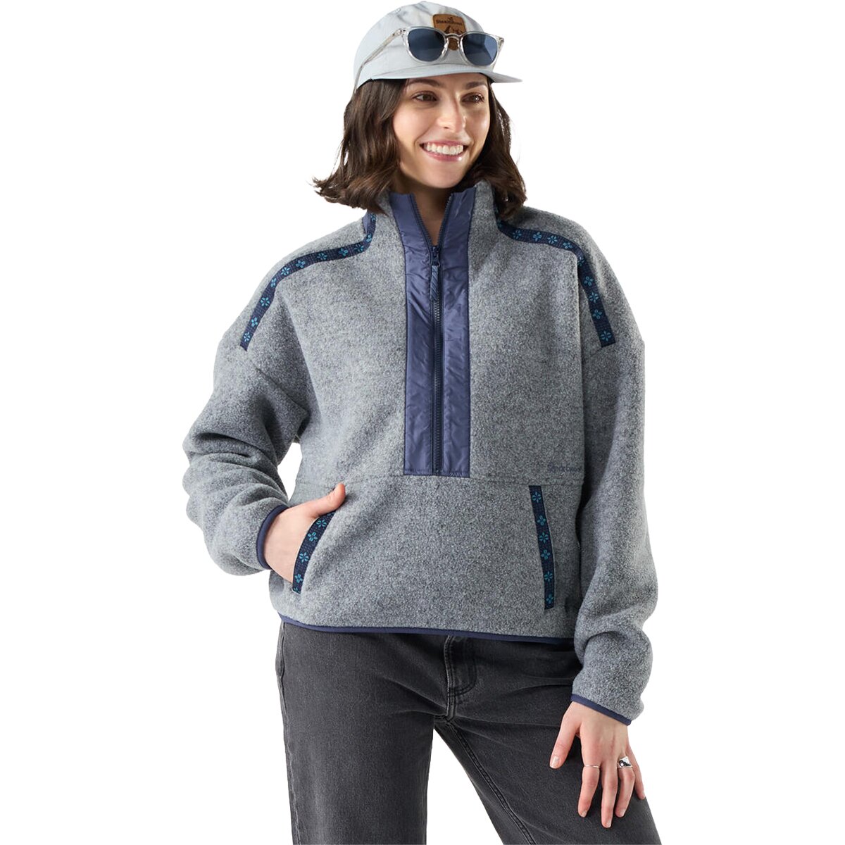 Image of Smartwool Second Cut Fleece 1/2-Zip - Women's Light Navy, L
