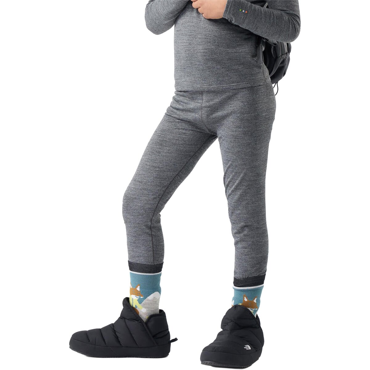 Image of Smartwool Classic Merino Blend Base Layer Bottom - Kids' Charcoal Heather, S