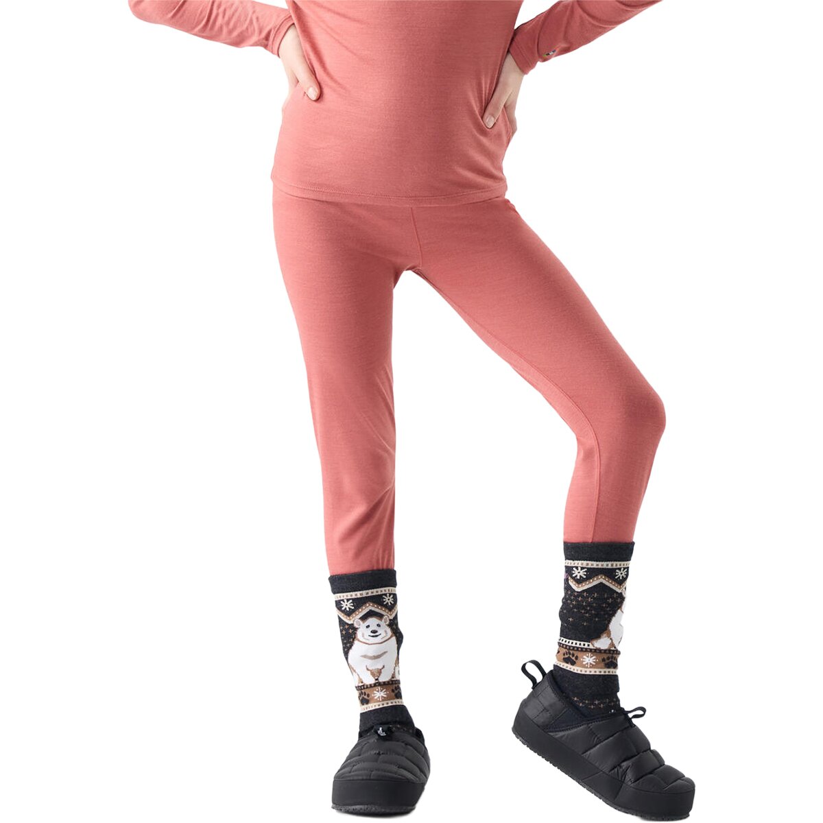 Image of Smartwool Classic Merino Blend Base Layer Bottom - Kids' Rosewood, XS