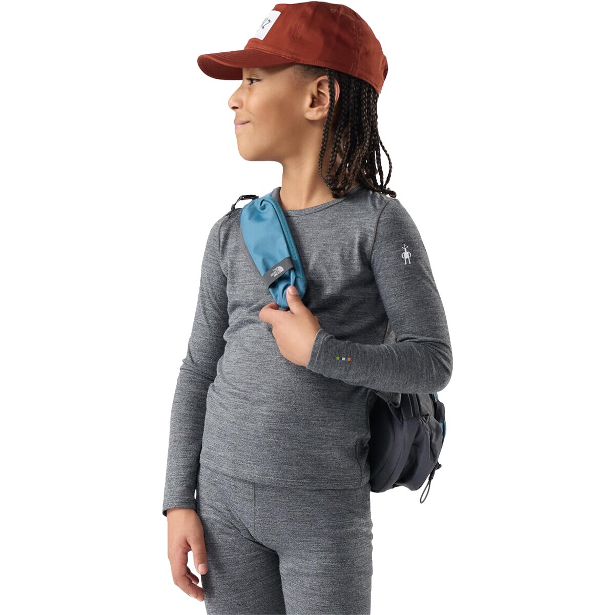 Image of Smartwool Classic Merino Blend Base Layer Crew Top - Kids' Charcoal Heather, XL