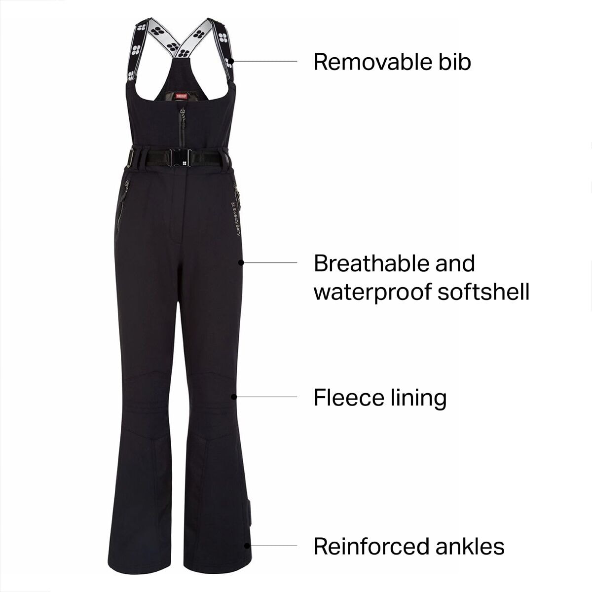 Soft shell salopettes womens 2025
