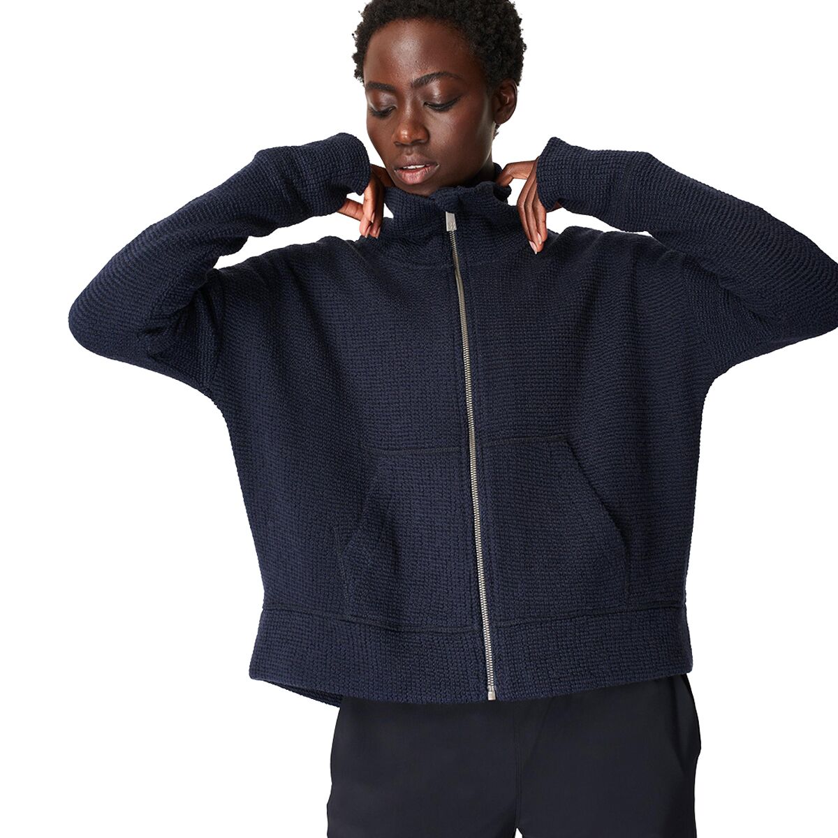 Sweaty Betty Restful Boucle Zip Through Sweatshirt Women s