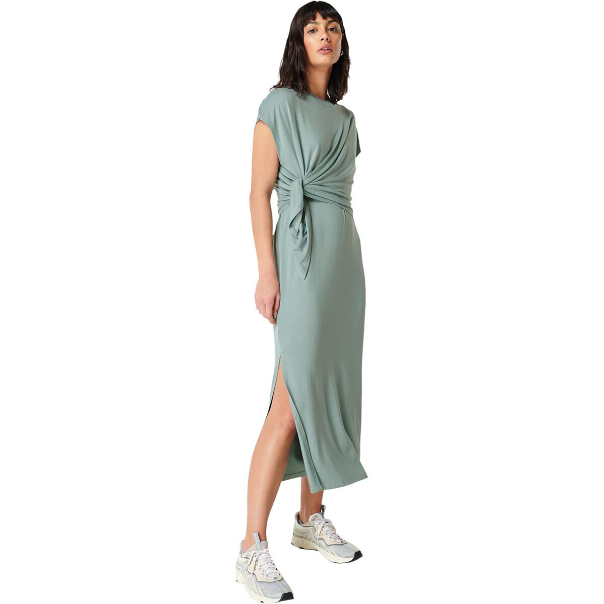 sweaty betty mellow midi dress SWEATY BETTY Mellow Layered Stretch-Jersey Midi Dress