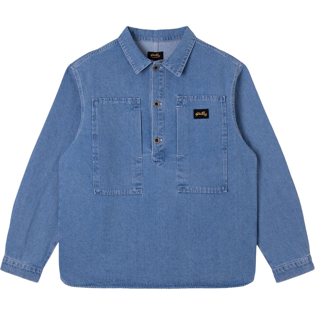 Image of Stan Ray Painters Pop Over Shirt - Men's Mid Stone Denim, XL