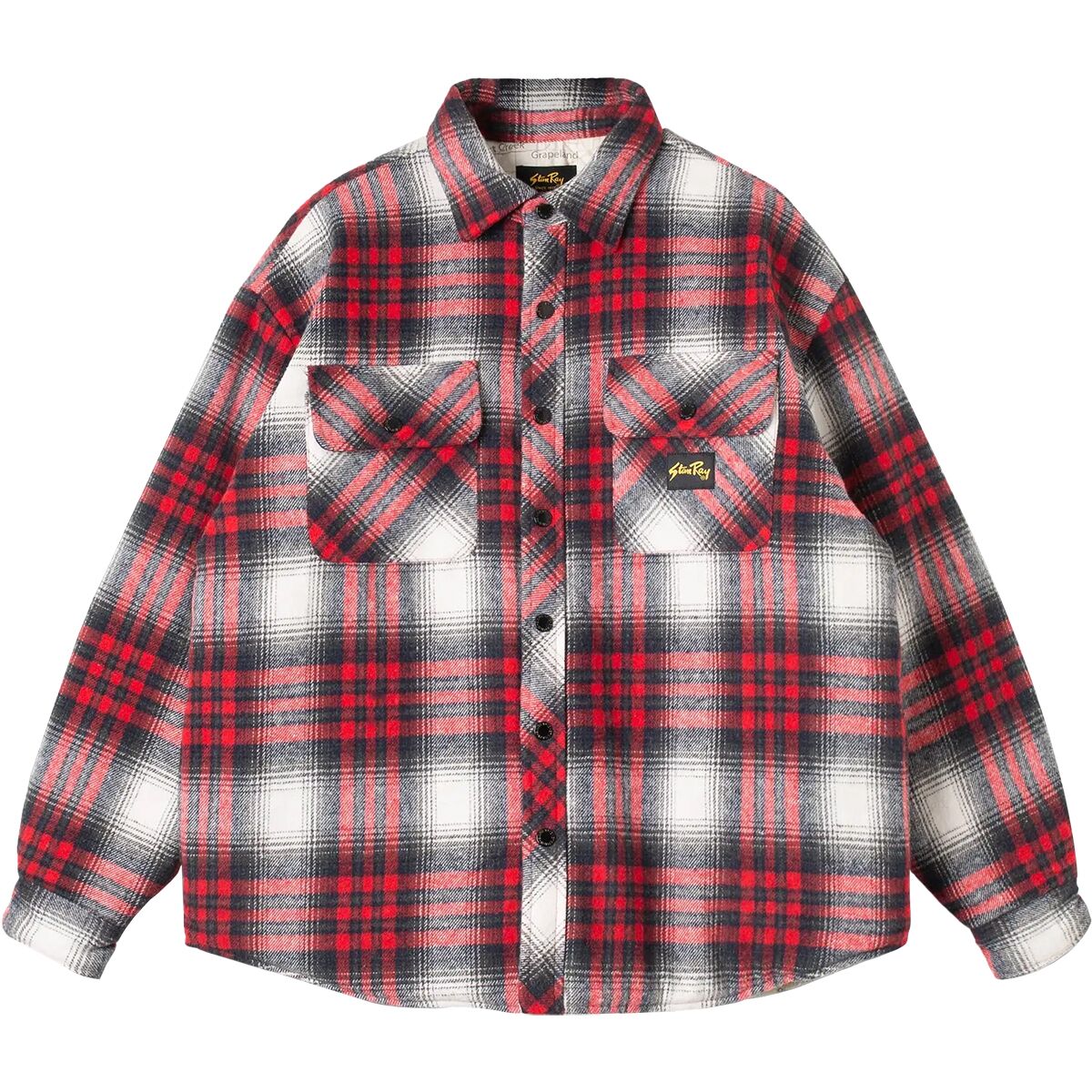 Image of Stan Ray Quilted Plaid Overshirt - Men's Red Plaid, M