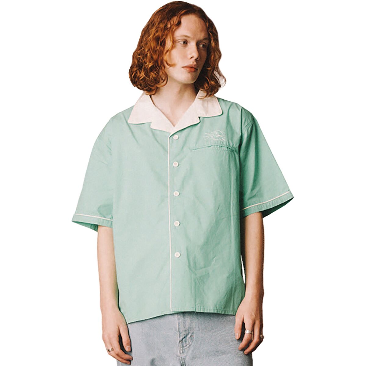 Image of Stan Ray Short-Sleeve Bowling Shirt Island Green, XS