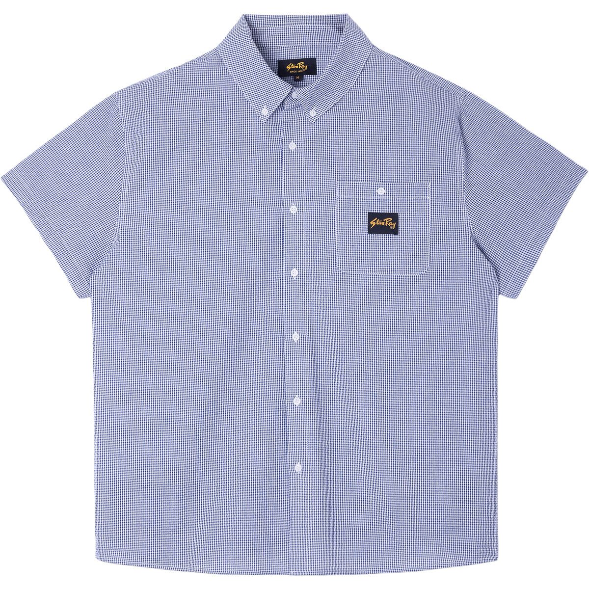 Image of Stan Ray Short-Sleeve Flannel Shirt Blue Gingham, S
