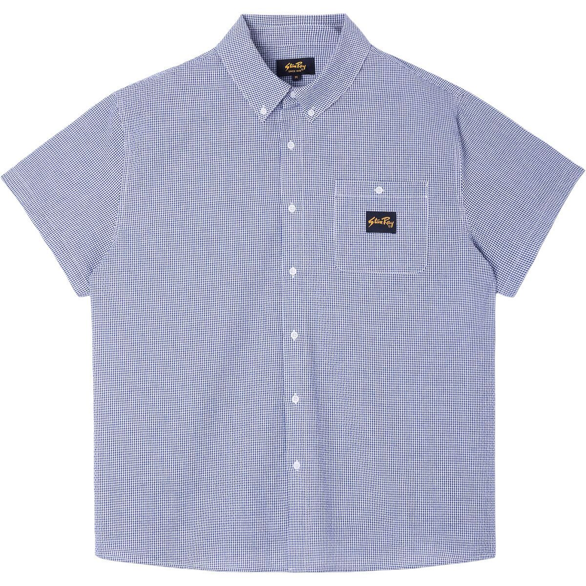 Image of Stan Ray Short-Sleeve Flannel Shirt Blue Gingham, S