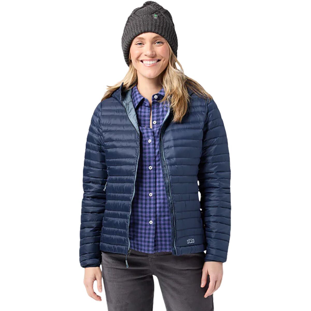 Image of STIO Pinion Down Hooded Jacket - Women's Mountain Shadow, XL