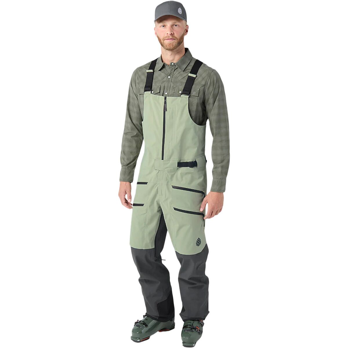 Image of STIO Figment Bib Pant - Men's Raven/Sage Flats, L