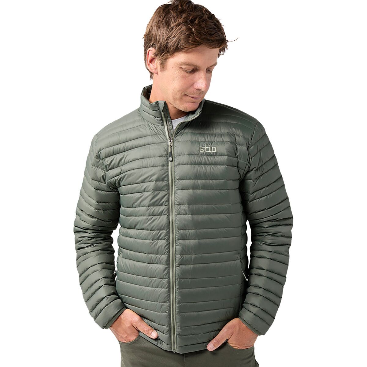 Image of STIO Pinion Full-Zip Down Sweater - Men's Canyon Rock, L