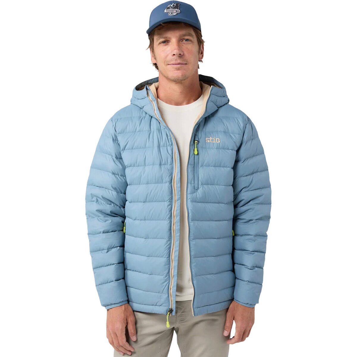 Image of STIO Hometown Down Hooded Jacket - Men's Blue Heron, M