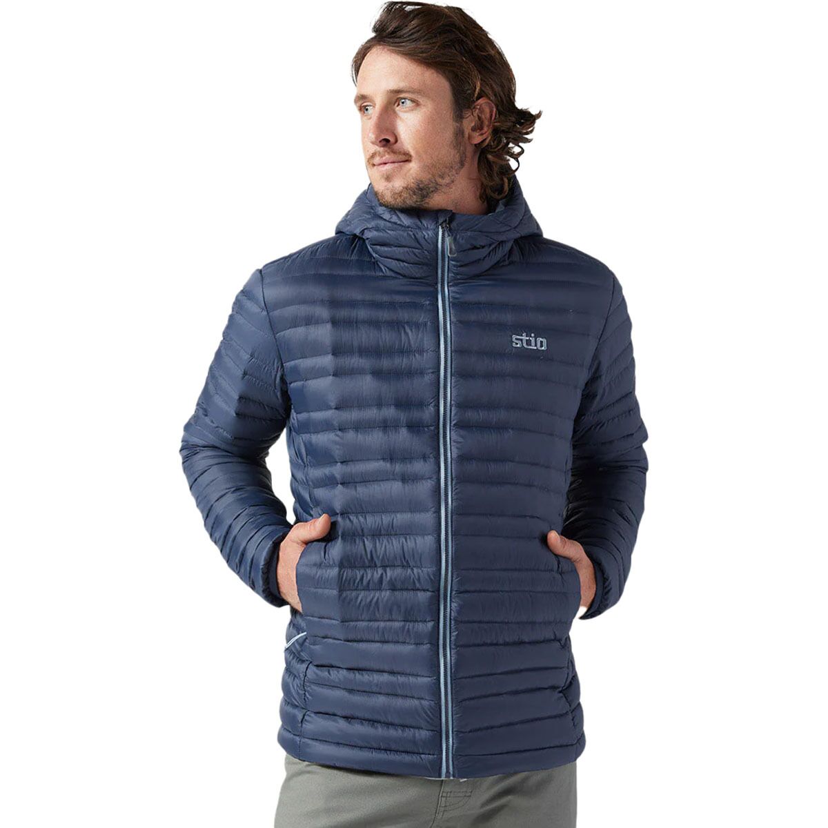 Image of STIO Pinion Down Hooded Jacket - Men's Mountain Shadow, L